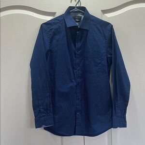 Men's Blue Dress Shirt 39cm or 15 1/4 slim fit 100% Cotton